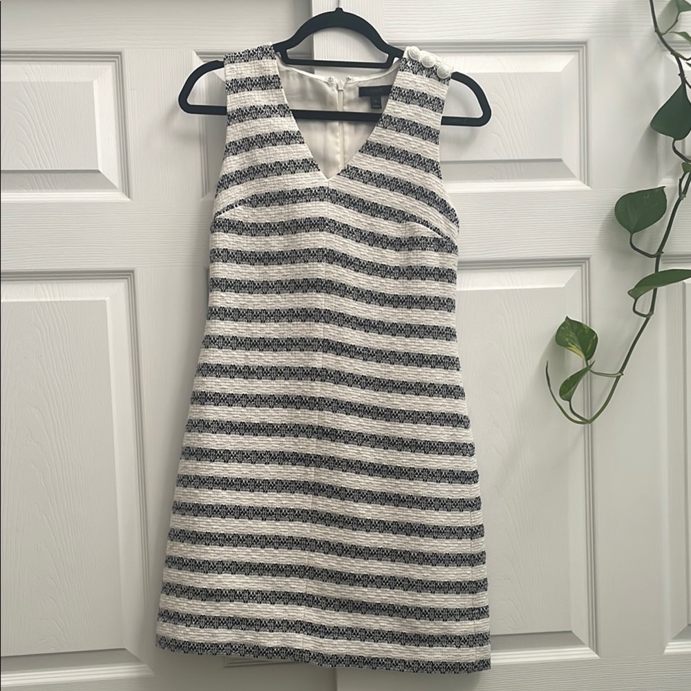 J. Crew Navy and White Striped Mini Dress